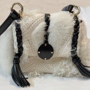 Chloé Mini Penelope Crochet Shearling Crossbody Bag